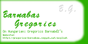 barnabas gregorics business card